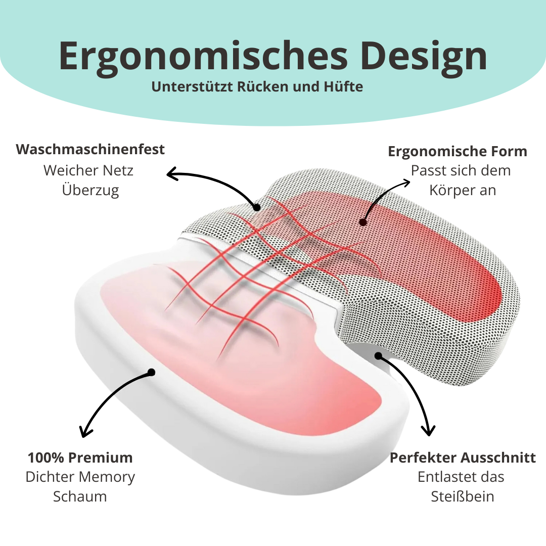 ErgoRelax Pro -Dein ergonomisches Kissen für langes Sitzen ohne Schmerzen