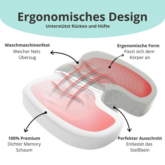 ErgoRelax Pro -Dein ergonomisches Kissen für langes Sitzen ohne Schmerzen