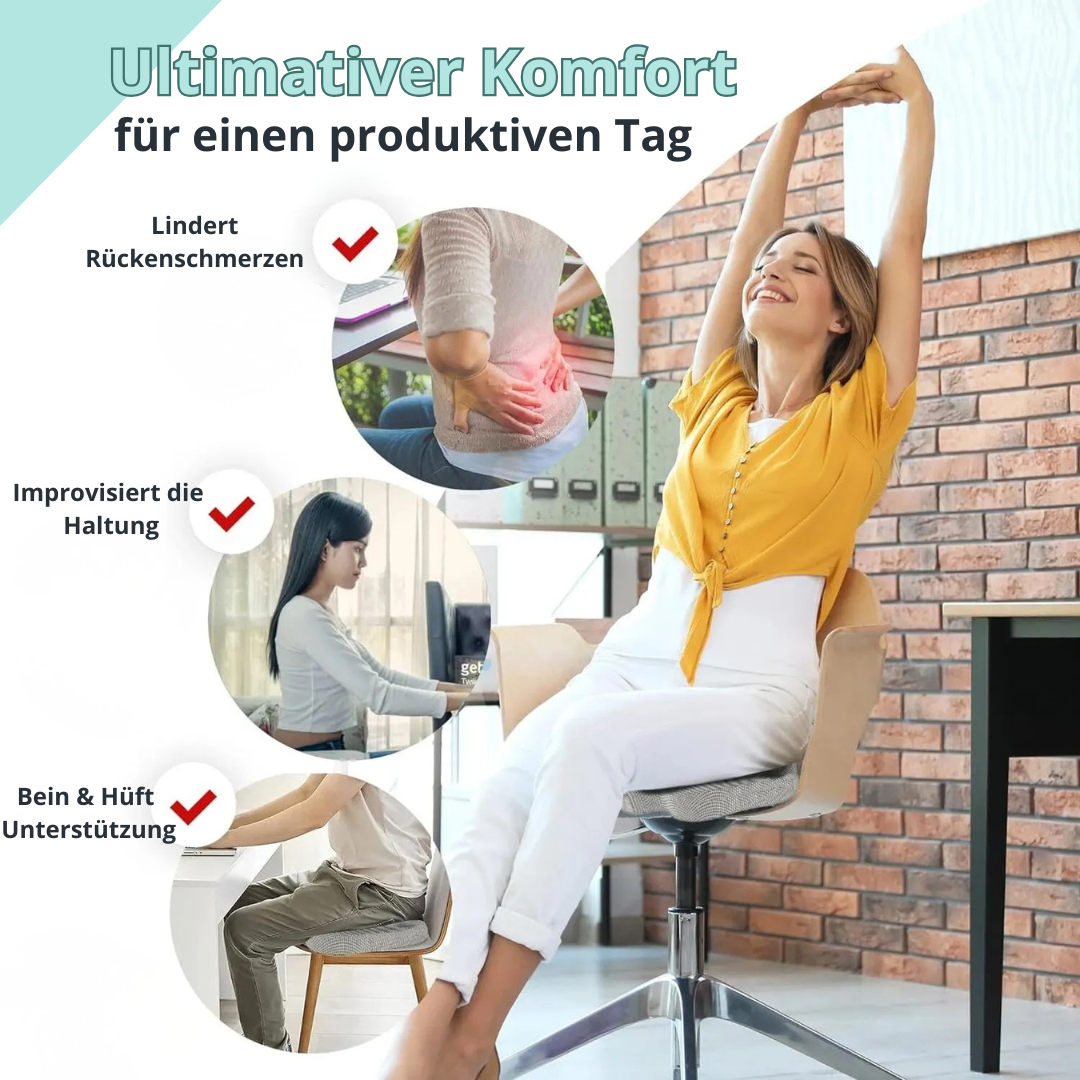 ErgoRelax Pro -Dein ergonomisches Kissen für langes Sitzen ohne Schmerzen